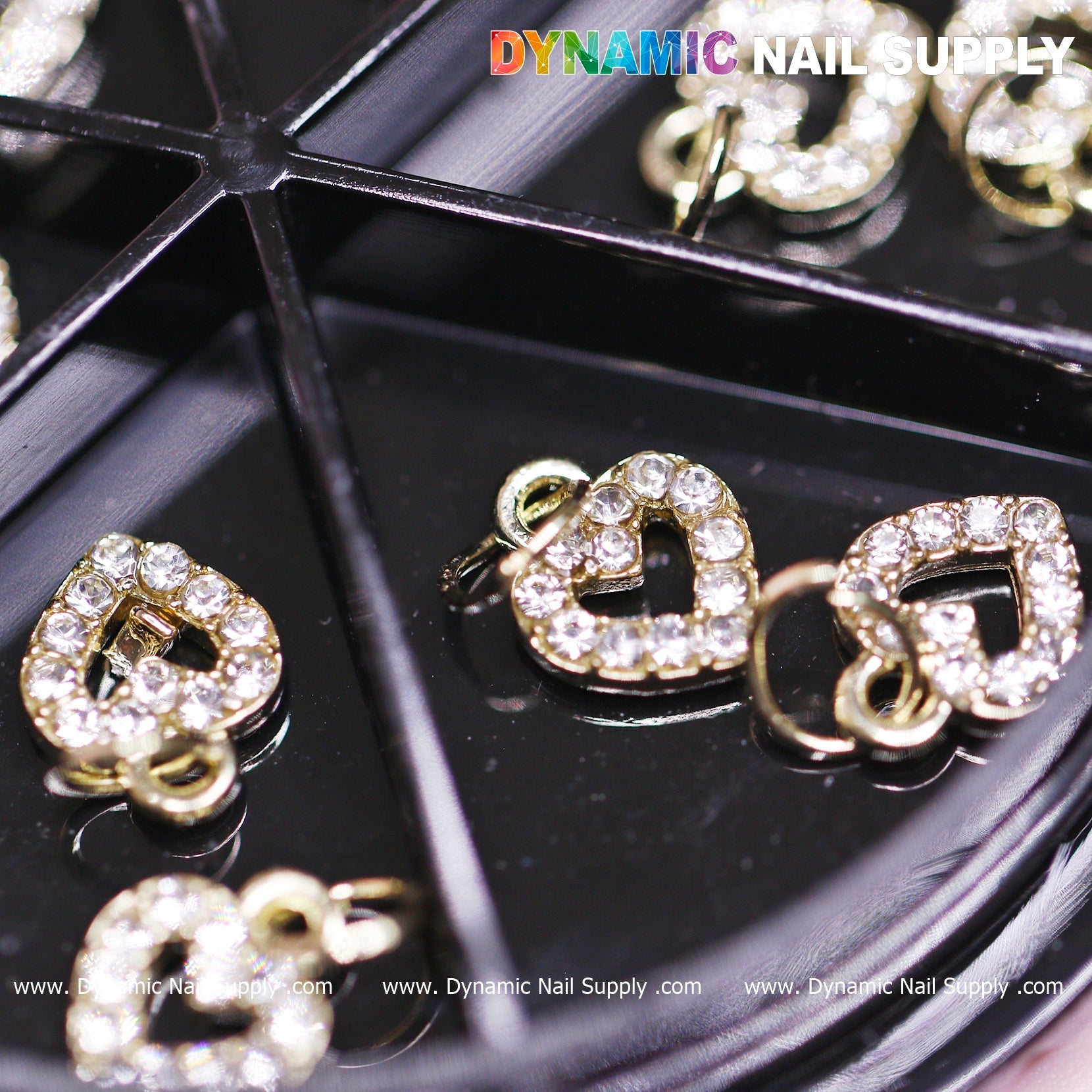 12 pcs Heart Shaped Dangles Charms for Nails designer