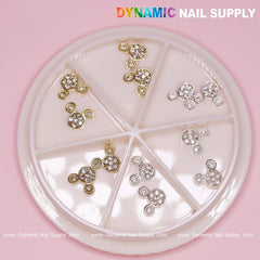 12 pcs gold and silver Mickey Mouse Shape Nail Charms (Disney Cartoon Characters)