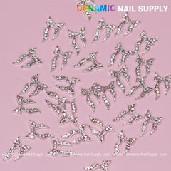 30 pcs silver (Ribbon) Bow shape Charms for Nails Designer