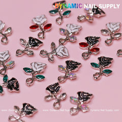 20 pcs Rose flower Charm for Valentine Nails Art Design