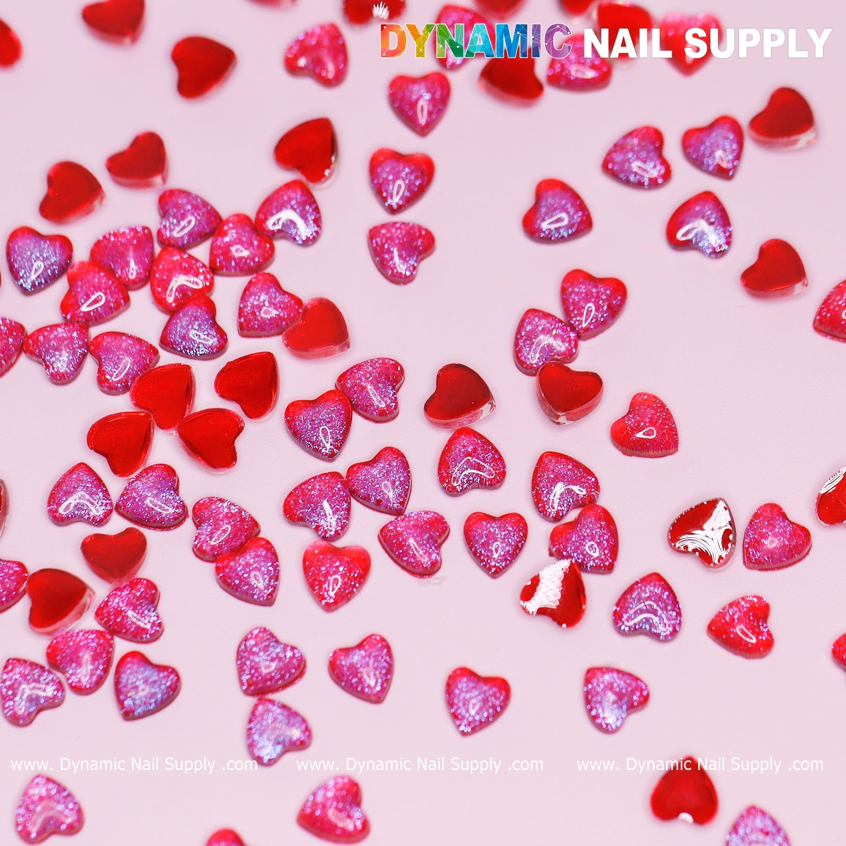 90 pcs Red Resin Heart Shape Charm for Valentine Nails Design
