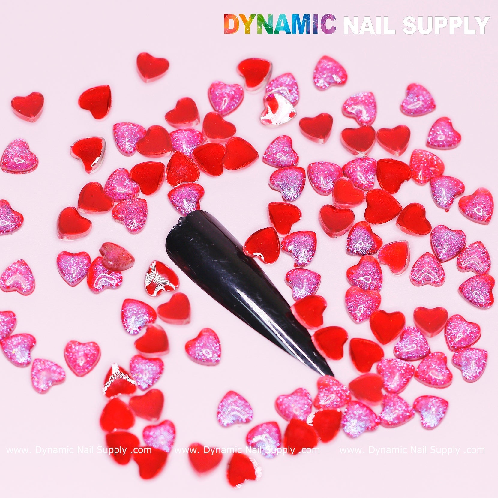90 pcs Red Resin Heart Shape Charm for Valentine Nails Design