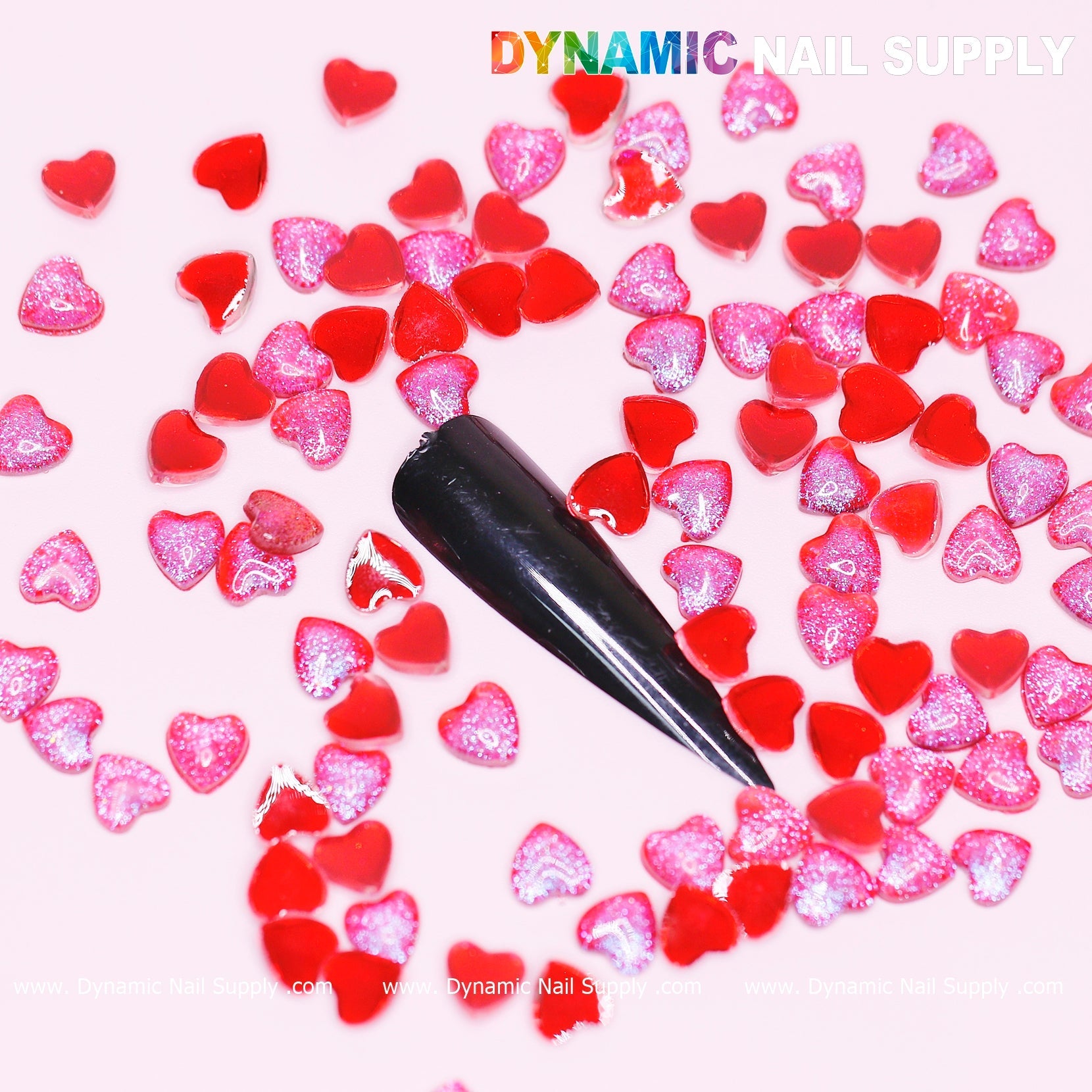 90 pcs Red Resin Heart Shape Charm for Valentine Nails Design