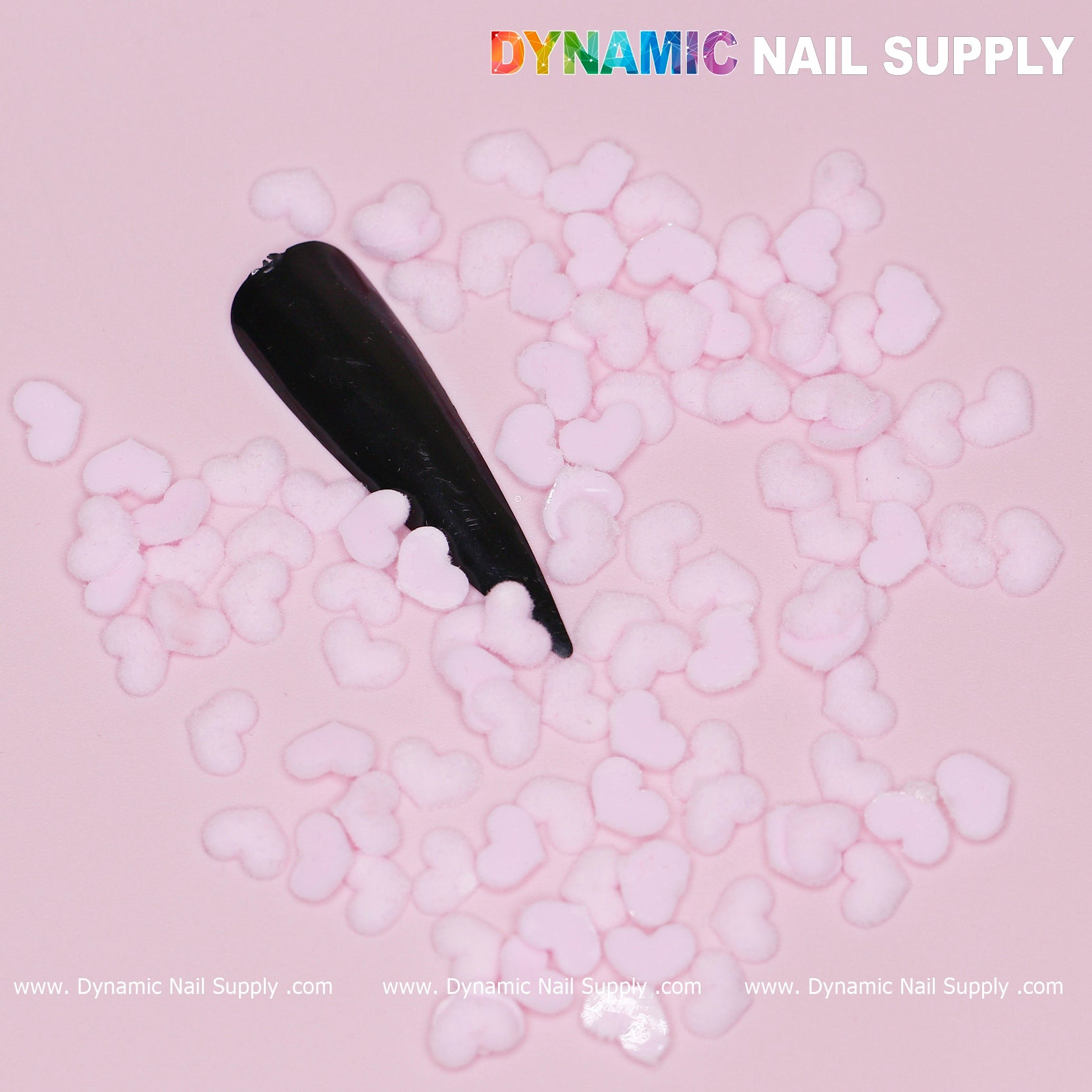 90 pcs Pastel Light Pink Heart Charm for Valentine Nails Design