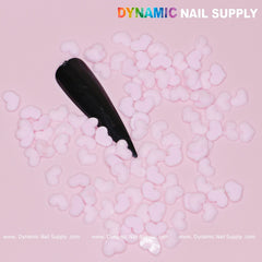 90 pcs Pastel Light Pink Heart Charm for Valentine Nails Design