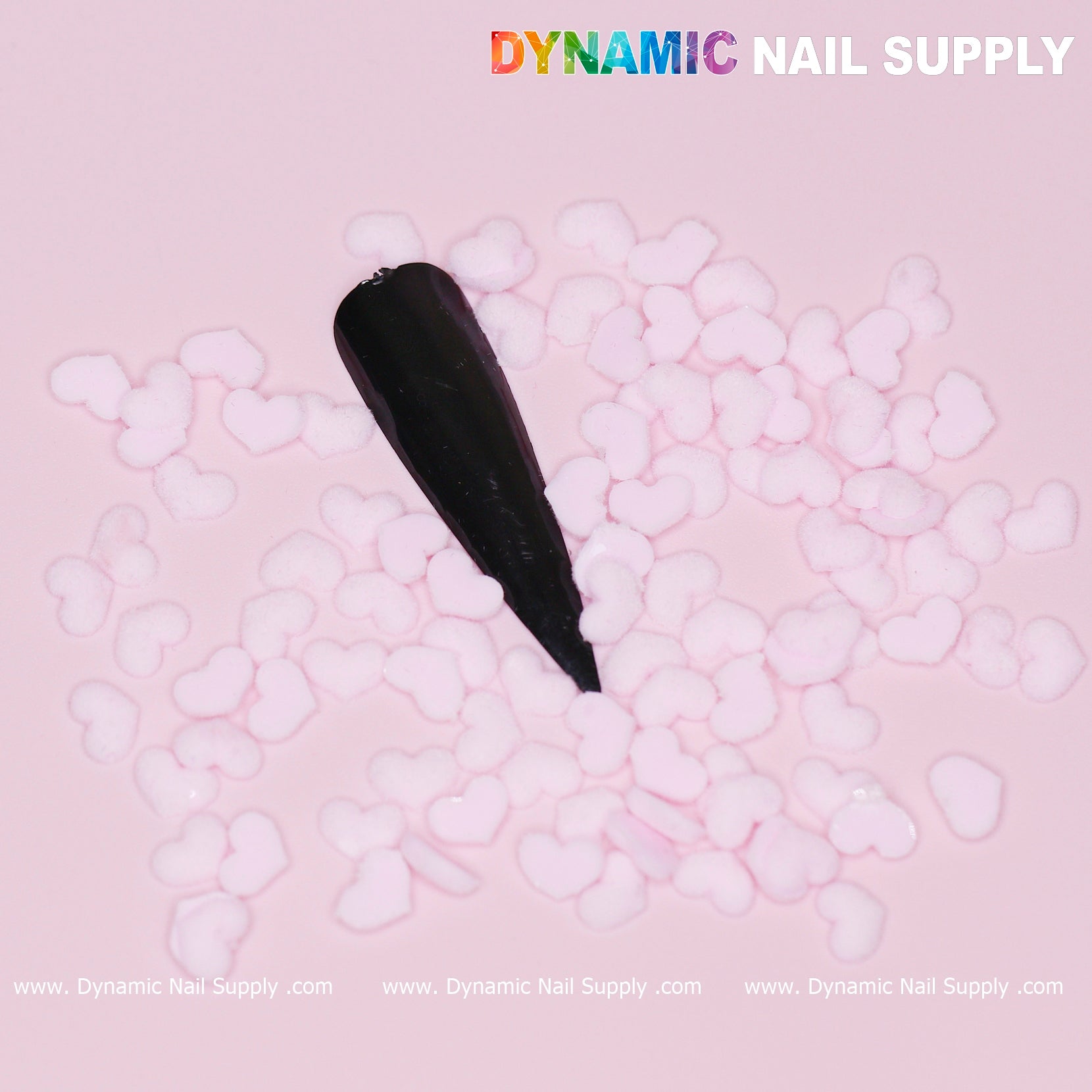90 pcs Pastel Light Pink Heart Charm for Valentine Nails Design