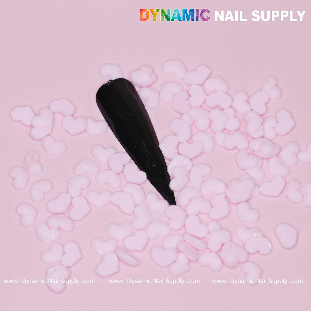90 pcs Pastel Light Pink Heart Charm for Valentine Nails Design