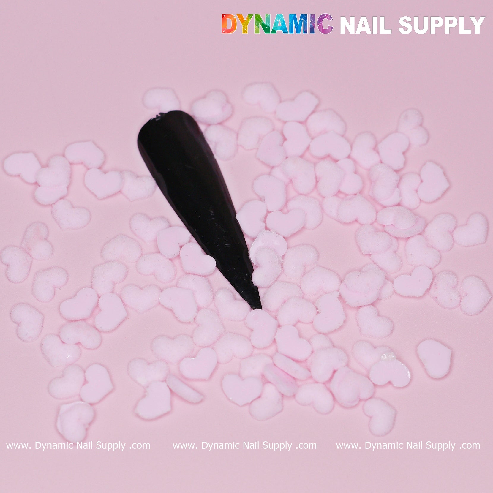 90 pcs Pastel Light Pink Heart Charm for Valentine Nails Design