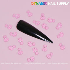 20 pcs Pink Teddy Bear Charm for Valentines Nail Design