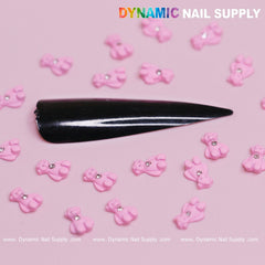 20 pcs Pink Teddy Bear Charm for Valentines Nail Design