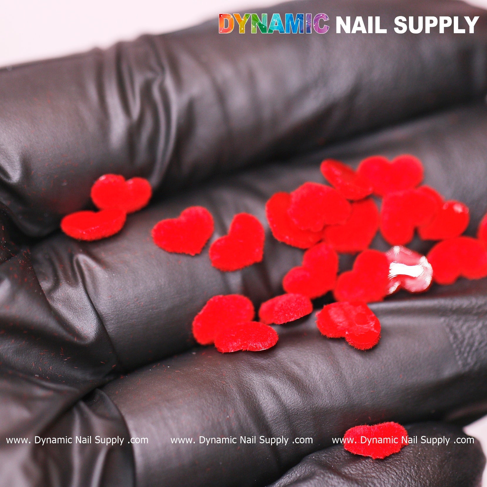 90 pcs Pure Red Resin Heart Shape Charm for Valentine Nails Design