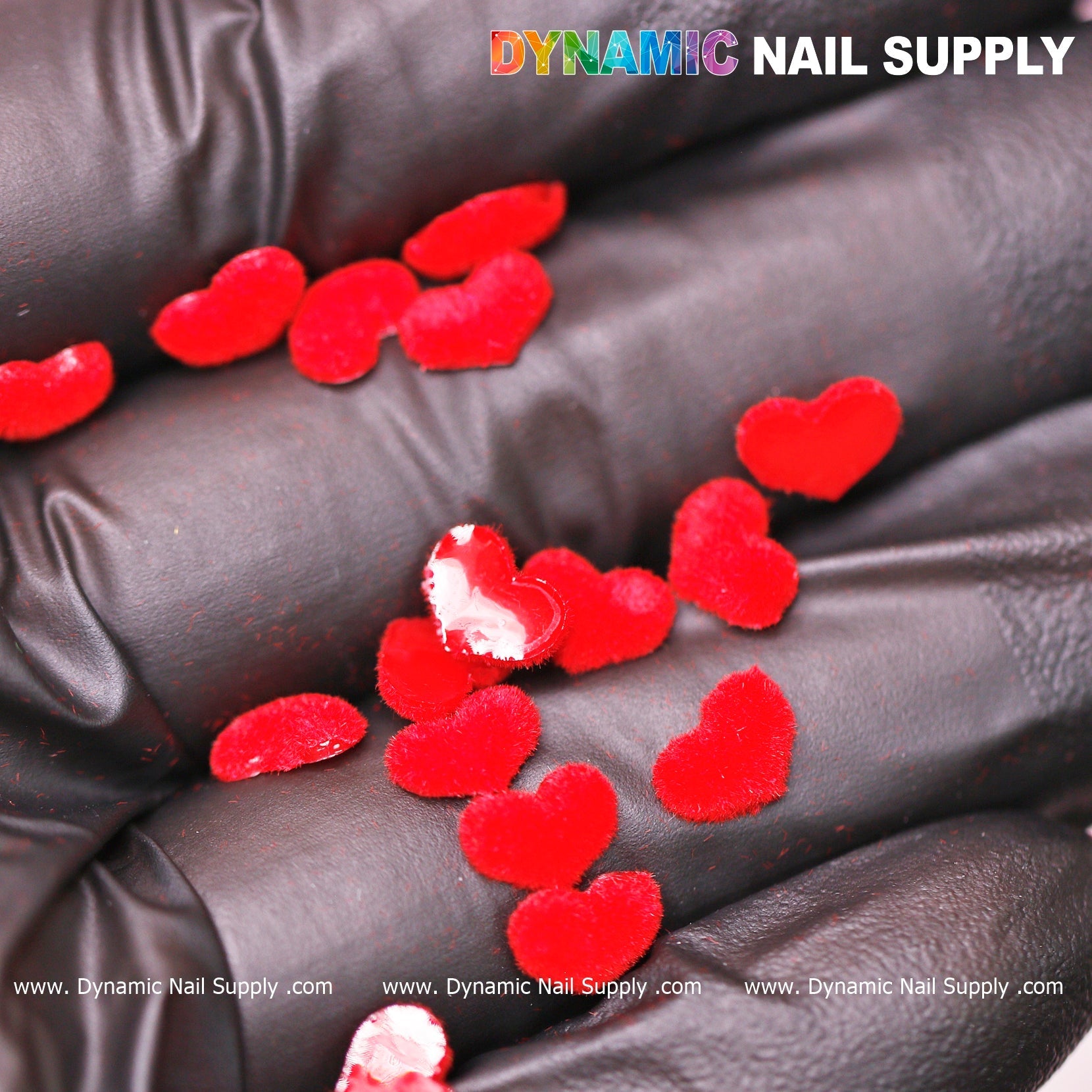 90 pcs Pure Red Resin Heart Shape Charm for Valentine Nails Design
