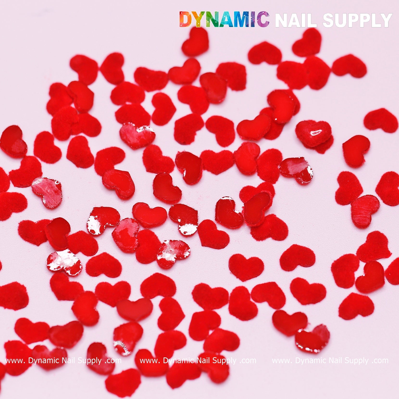 90 pcs Pure Red Resin Heart Shape Charm for Valentine Nails Design