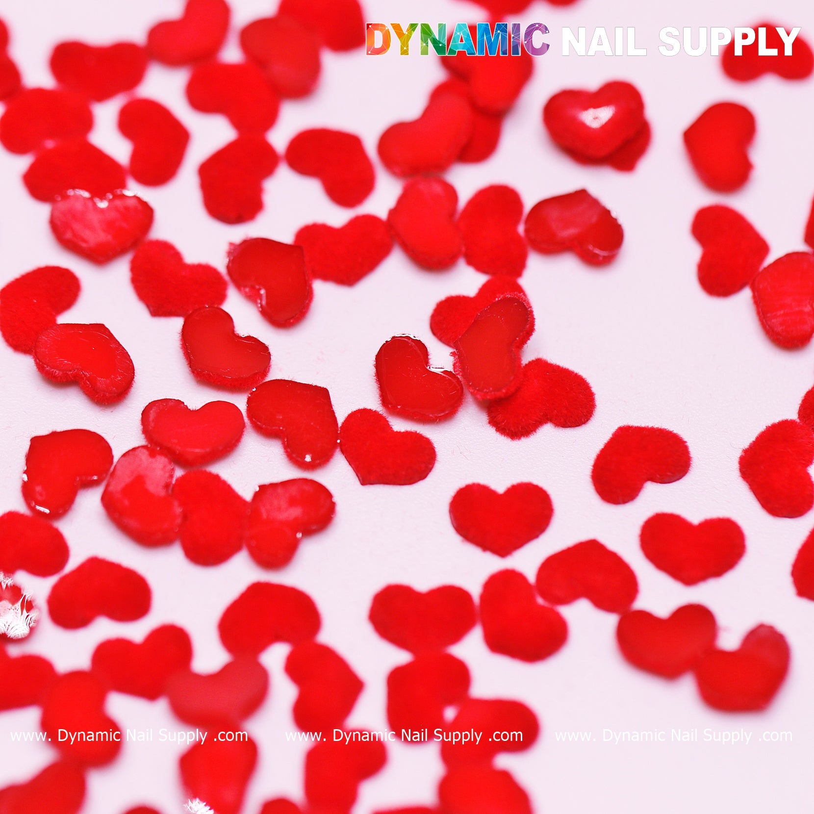 90 pcs Pure Red Resin Heart Shape Charm for Valentine Nails Design