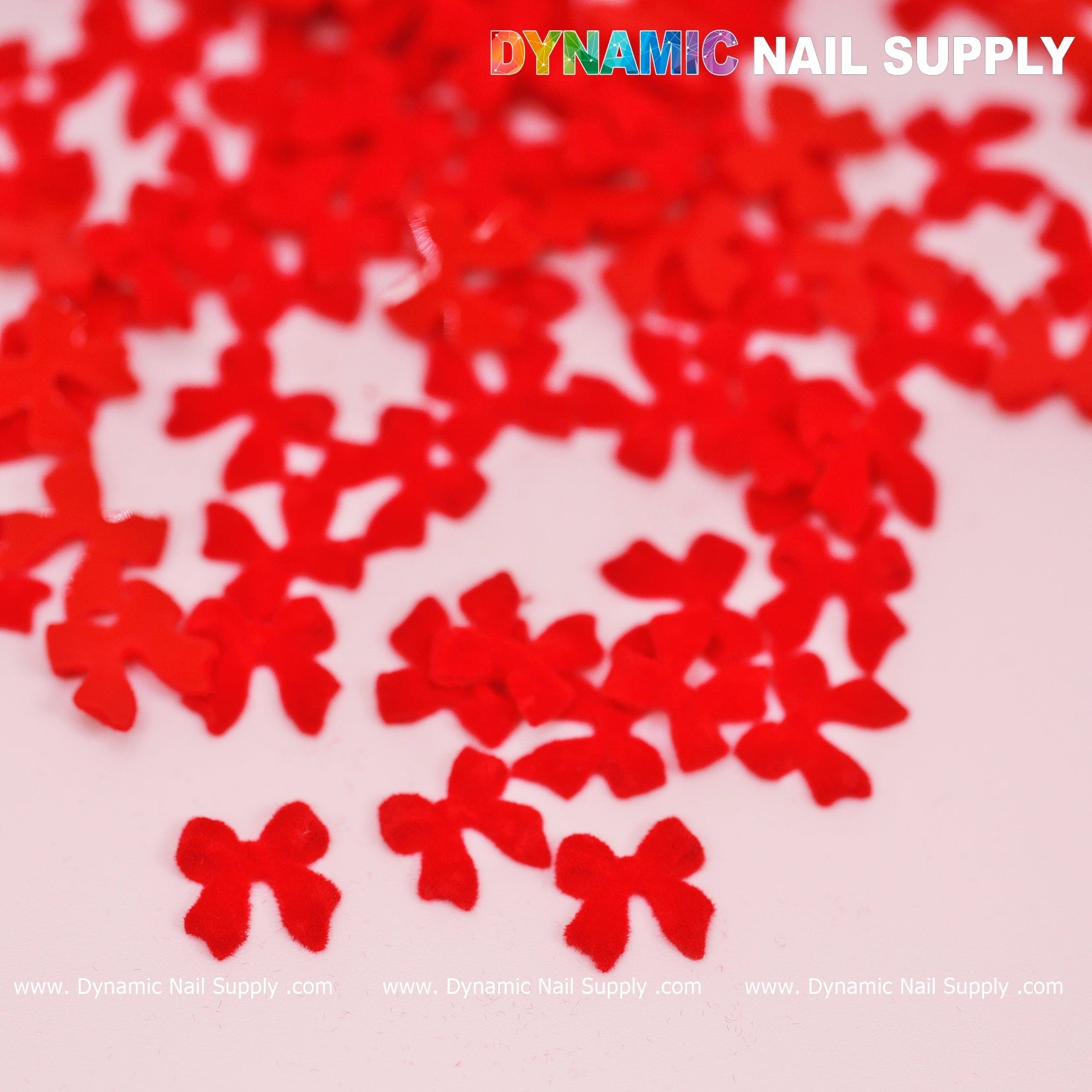 90 pcs Pure Red Resin Bows Charm for Valentine Nails Design