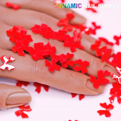 90 pcs Pure Red Resin Bows Charm for Valentine Nails Design