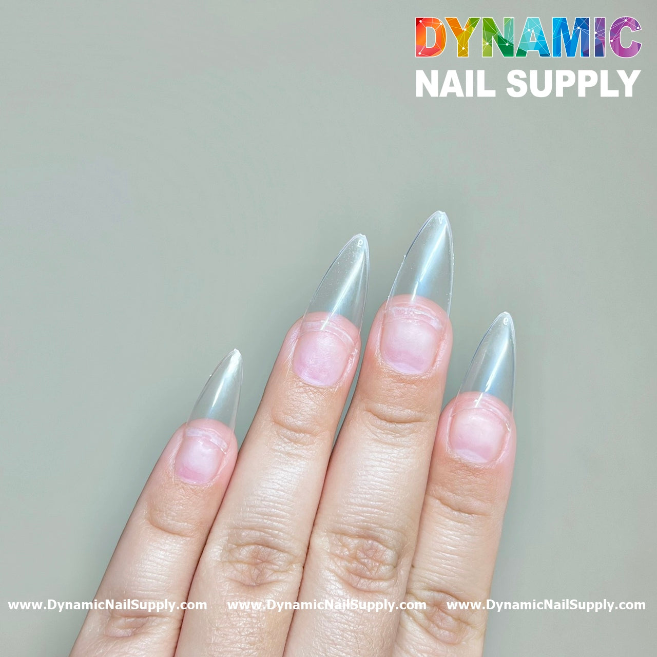 (Version 2024) Medium Almond Extension Nail Tips - Half Cover - Box of 500 pcs (Medium Stiletto)