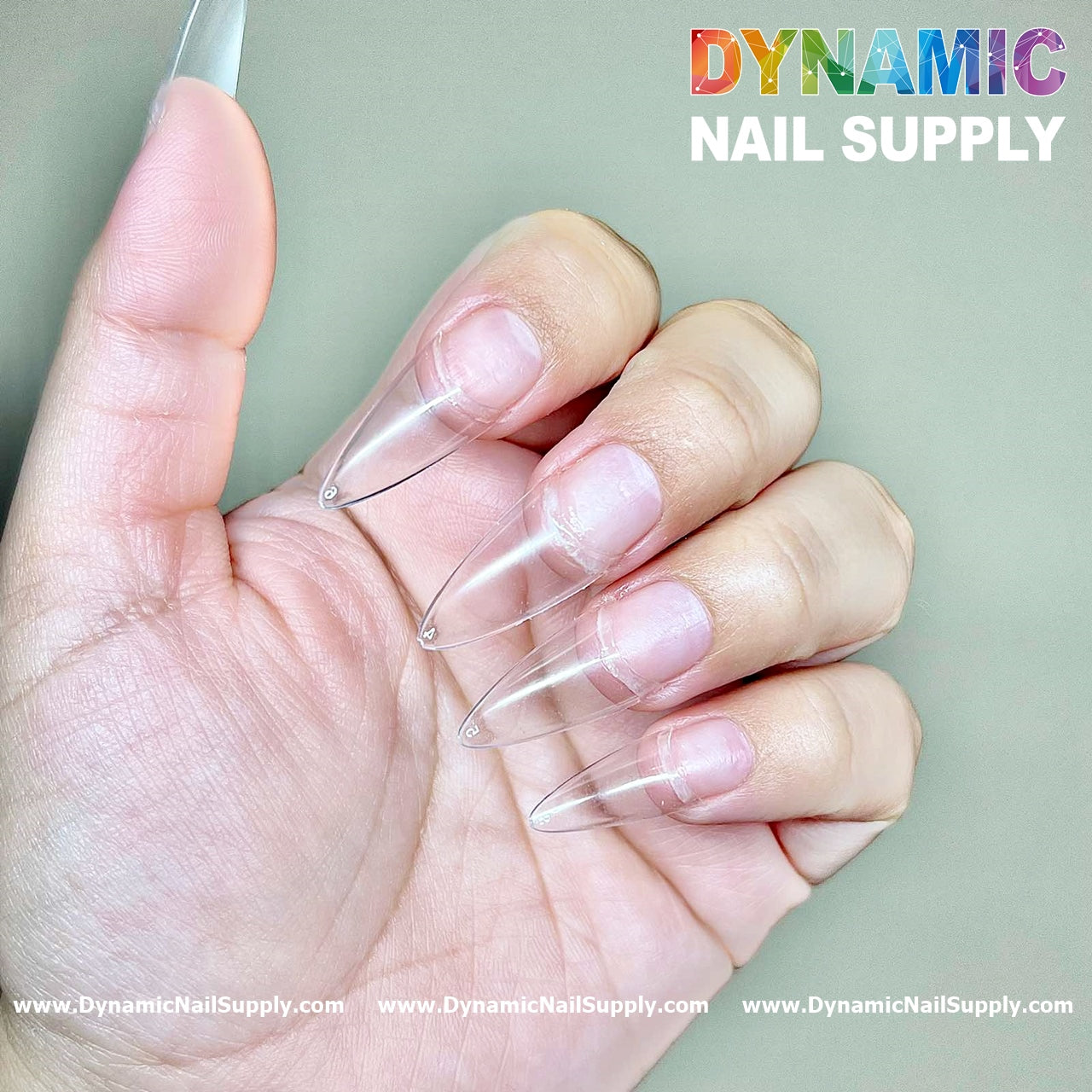 (Version 2024) Medium Almond Extension Nail Tips - Half Cover - Box of 500 pcs (Medium Stiletto)