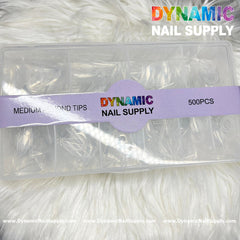 (Version 2024) Medium Almond Extension Nail Tips - Half Cover - Box of 500 pcs (Medium Stiletto)