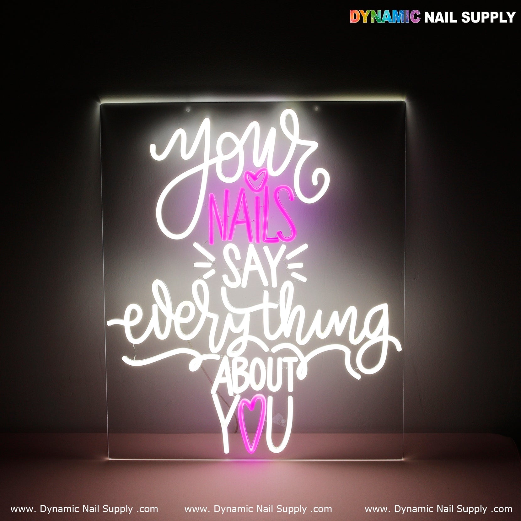 "JUST NAILS" Bright LED Sign for Salon, Spa & Beauty Room Decoration