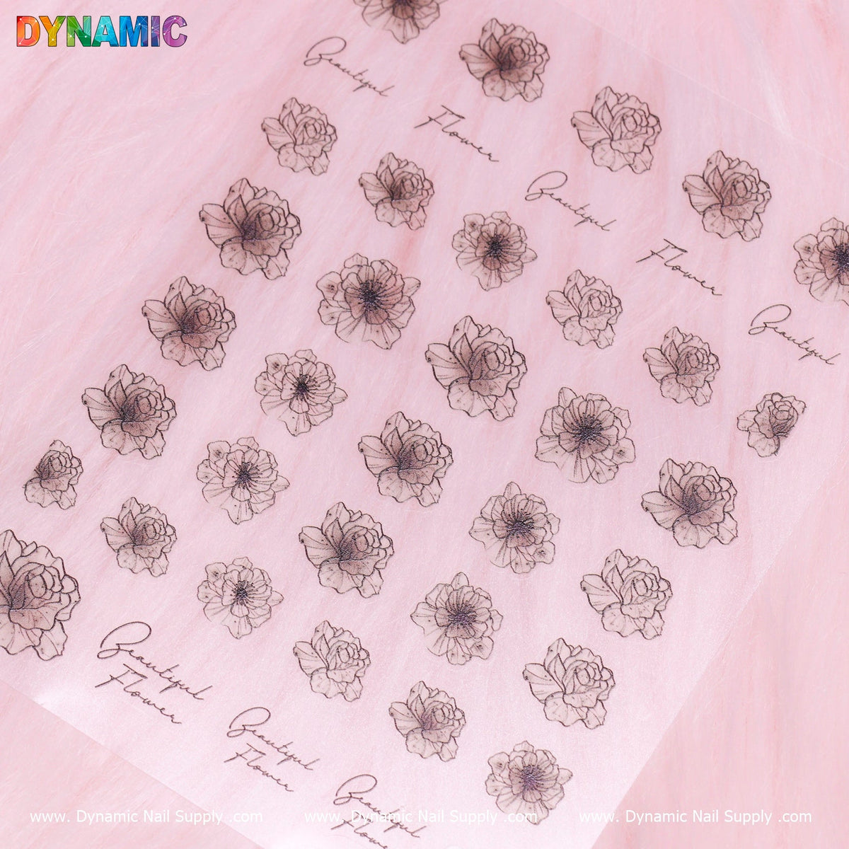 Crystal-black Flower Sticker