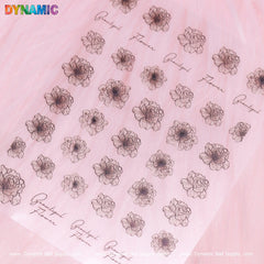 Crystal-black Flower Sticker