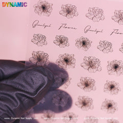 Crystal-black Flower Sticker