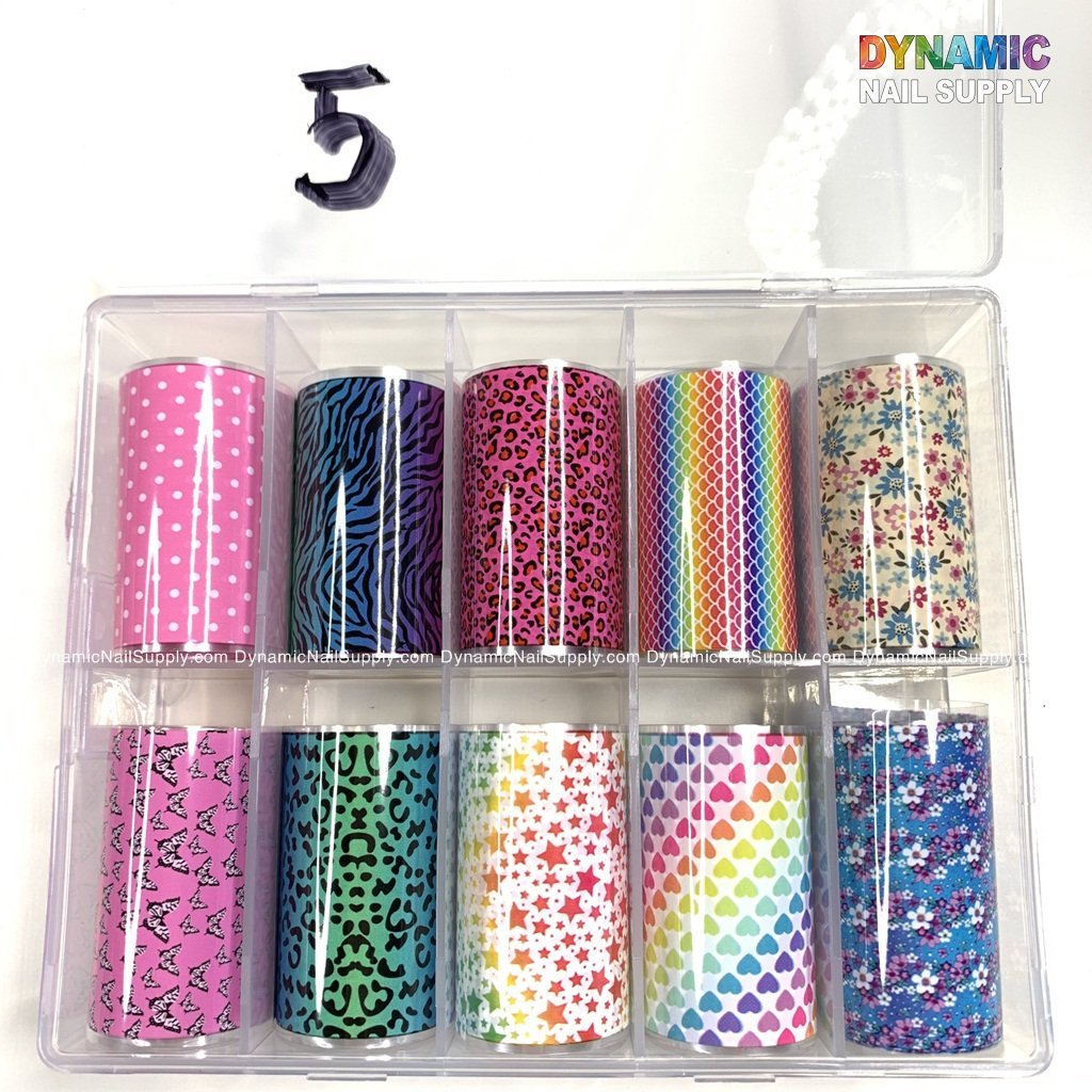 Colorful Background Star Heart Pattern Foil Set