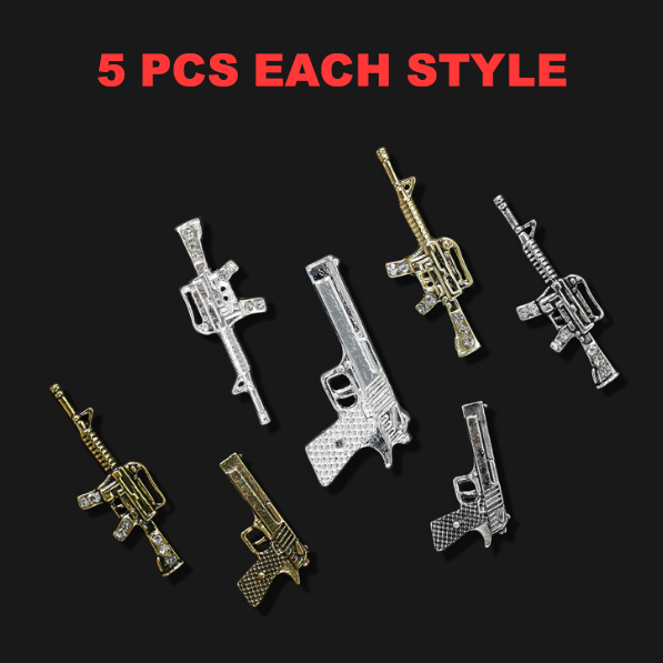 35 pcs of Weapons shape style Charms for Halloween or Vintage Nails Art Design