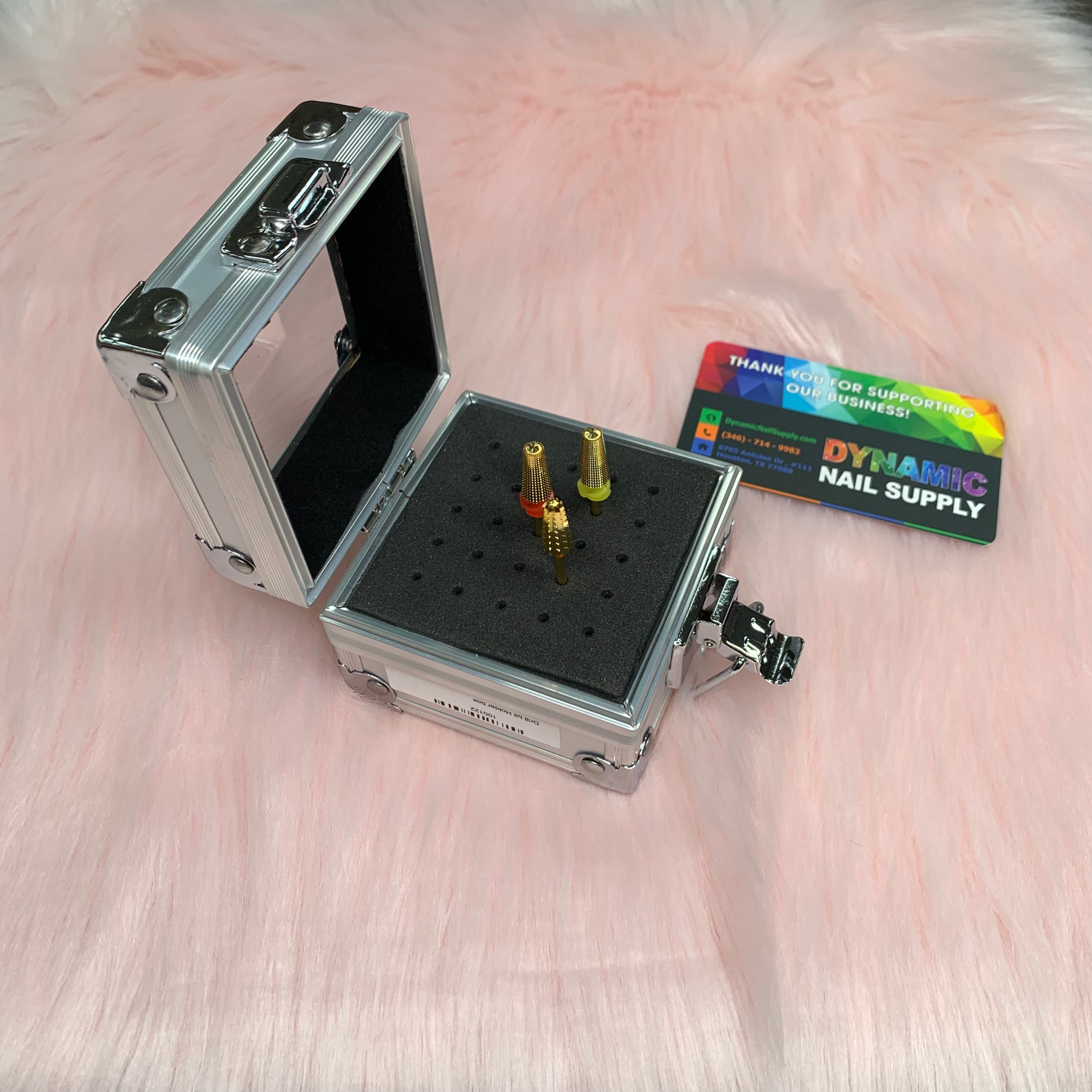Aluminum Nail Drill Bit Storage Box – Holder for 25 carbides (Does not include bits)