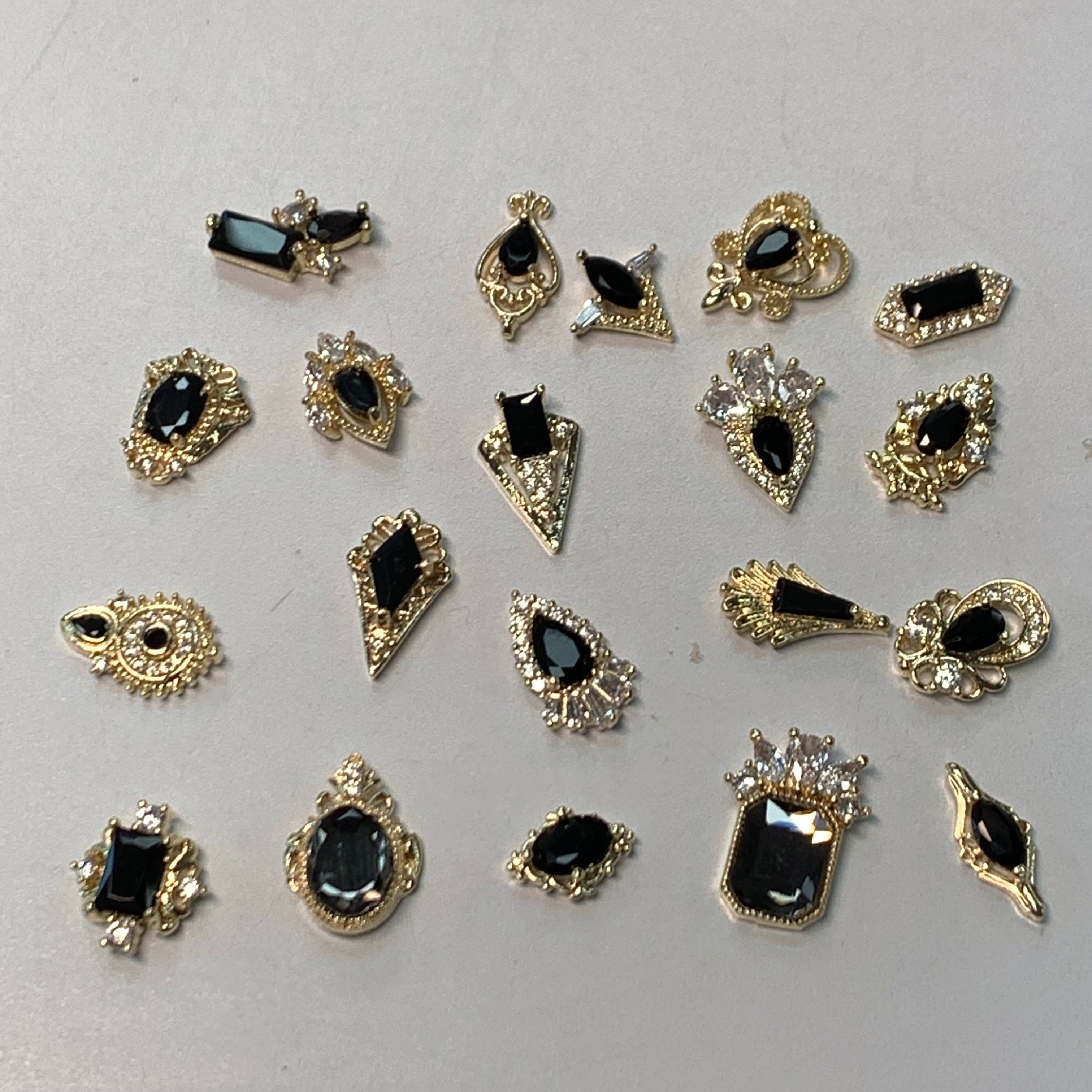 20 pcs of luxury charm (black) use for nails art design
