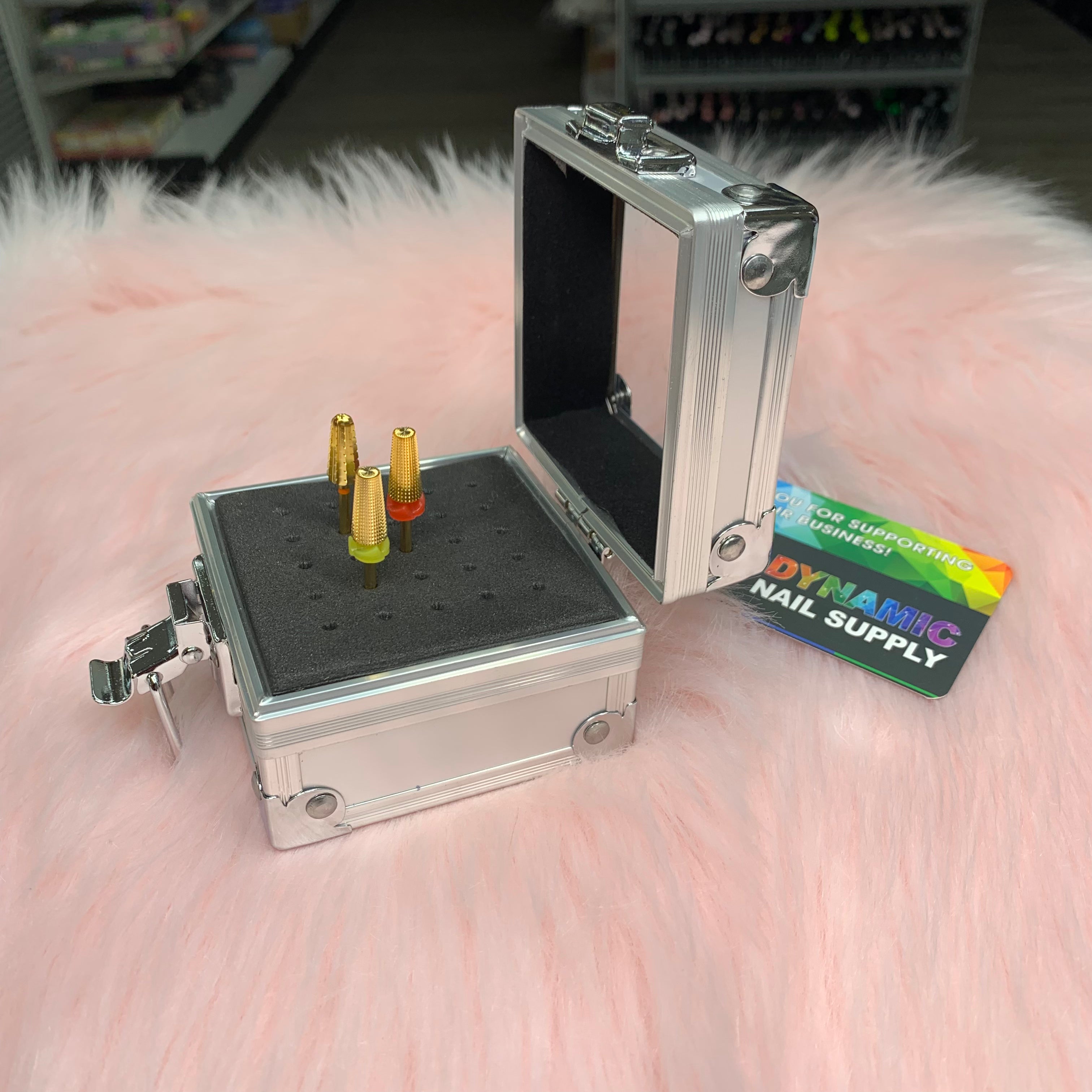 Aluminum Nail Drill Bit Storage Box – Holder for 25 carbides (Does not include bits)