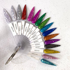 16 pcs Colorful Holographic Glitter Acrylic Powder Collection