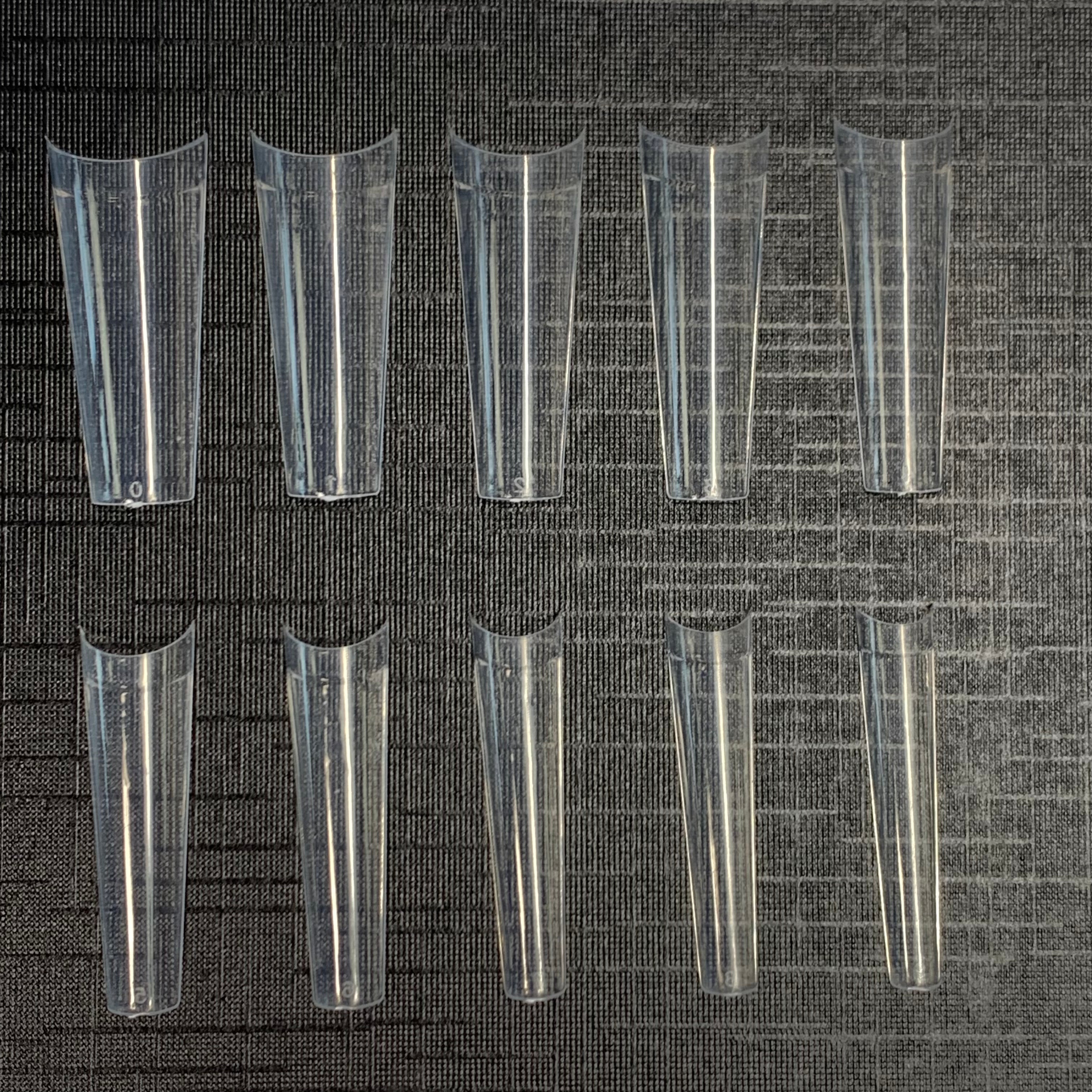 1XL Coffin No C-Curve Tips - XL Long - Box of 500 pcs - Clear