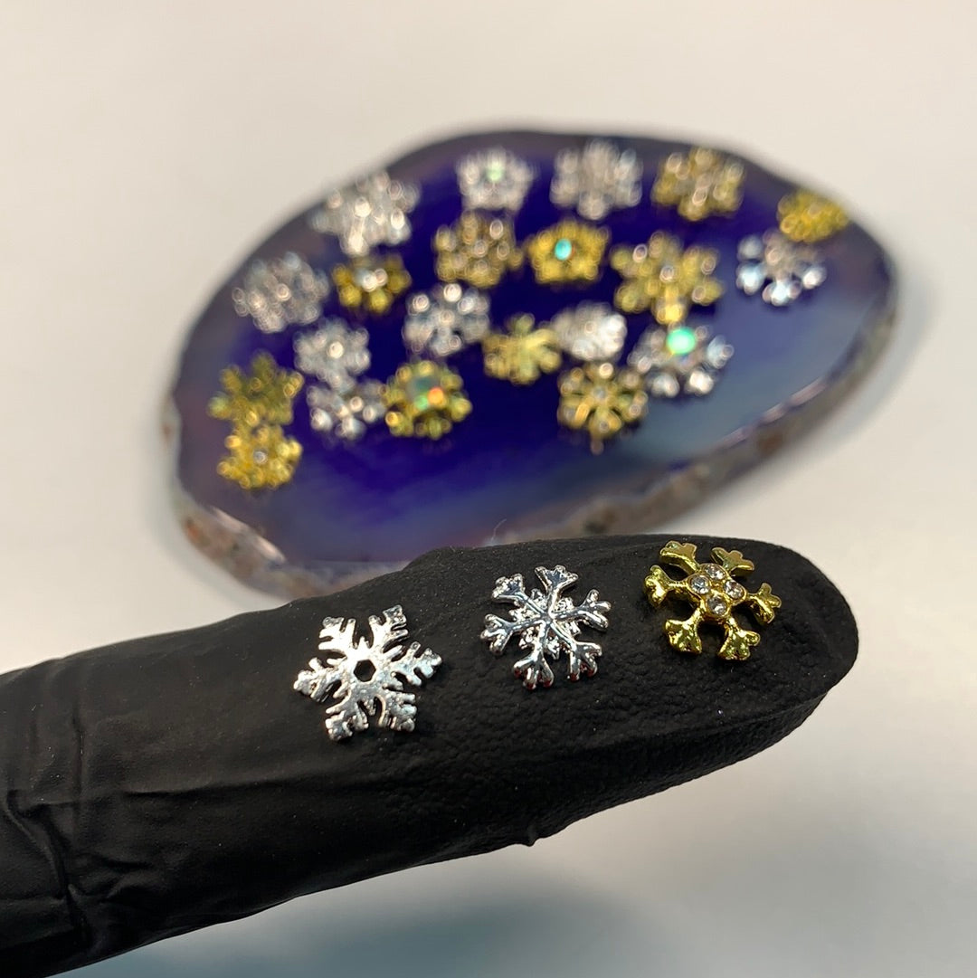24pcs Snowflake Charms for Winter and Christmas nails art design