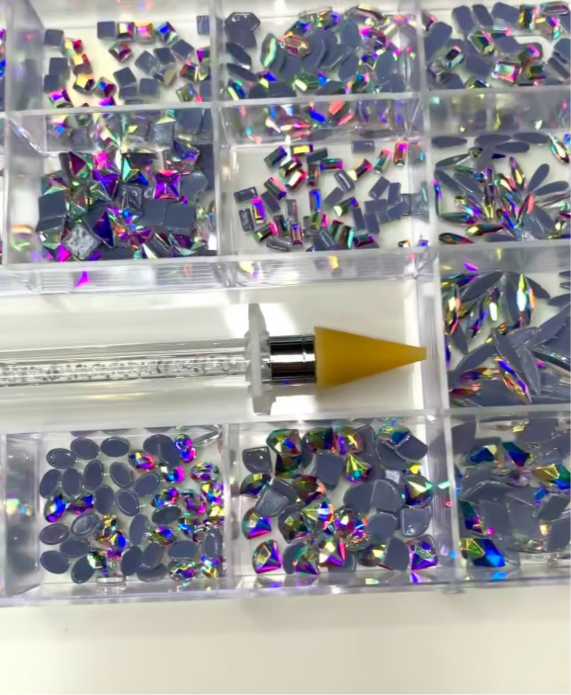 1000 pcs Iridescent AB Crystal Rhinestones - 20 Shapes x 50pcs each SKU: 1606-02 - for nails art design