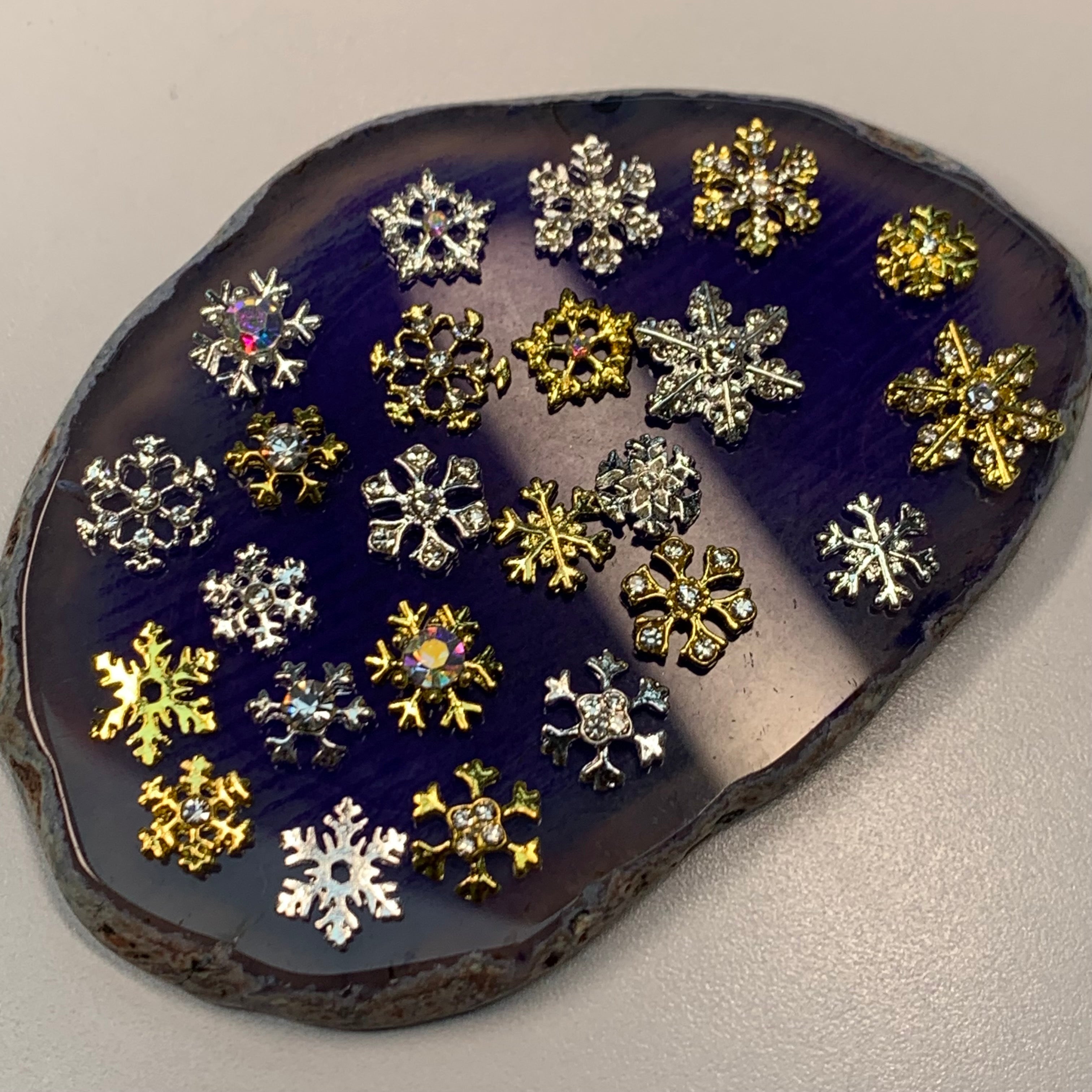 24pcs Snowflake Charms for Winter and Christmas nails art design