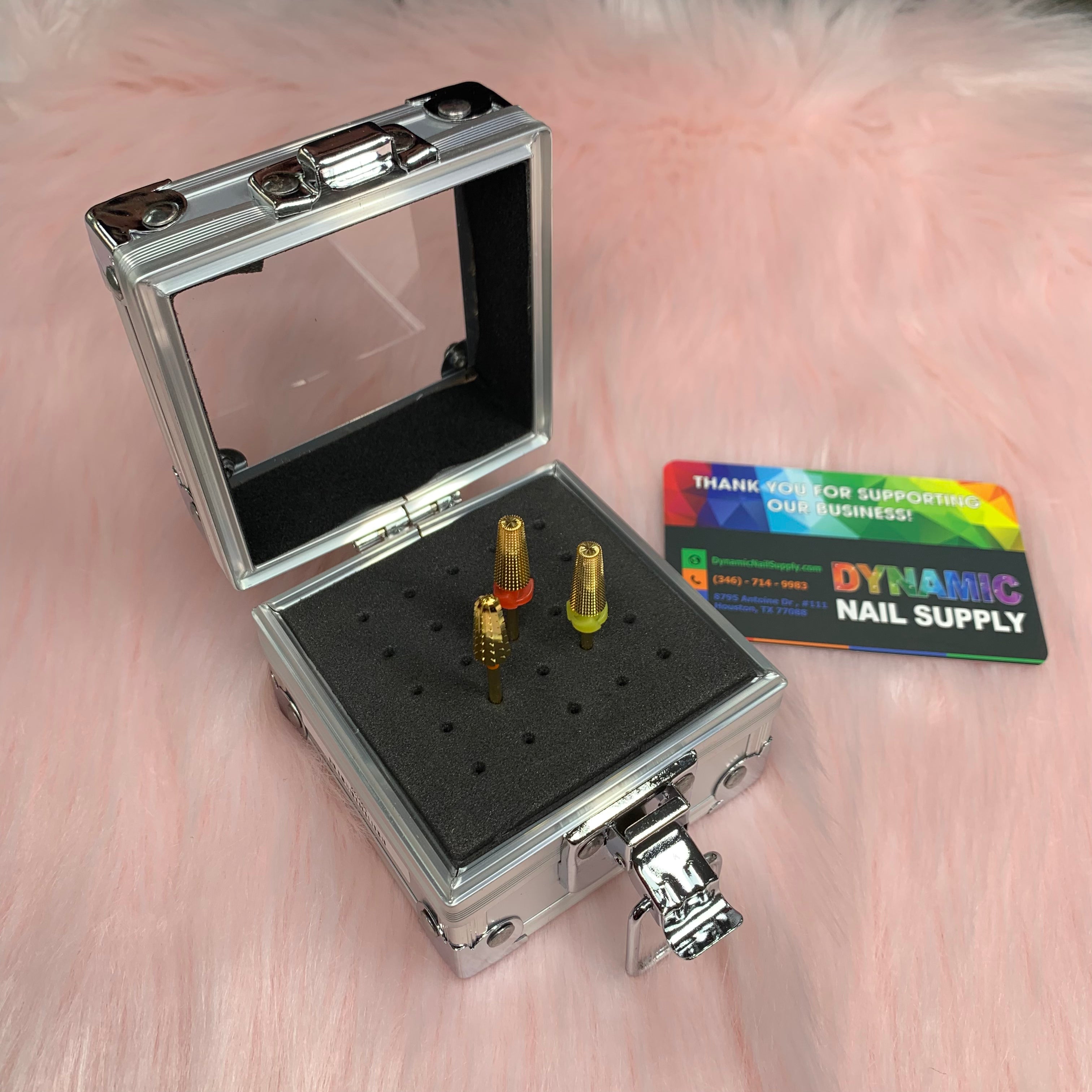 Aluminum Nail Drill Bit Storage Box – Holder for 25 carbides (Does not include bits)