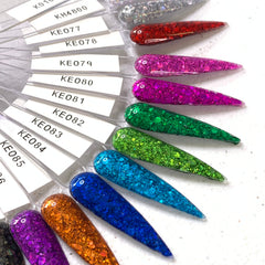 16 pcs Colorful Holographic Glitter Acrylic Powder Collection