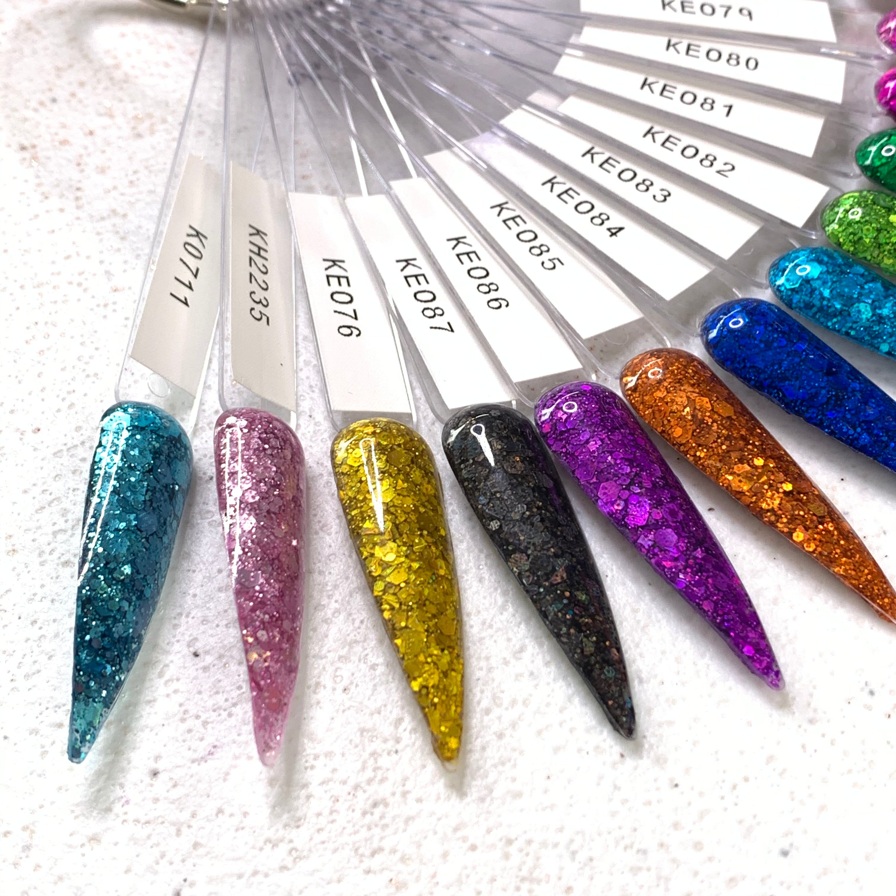 16 pcs Colorful Holographic Glitter Acrylic Powder Collection