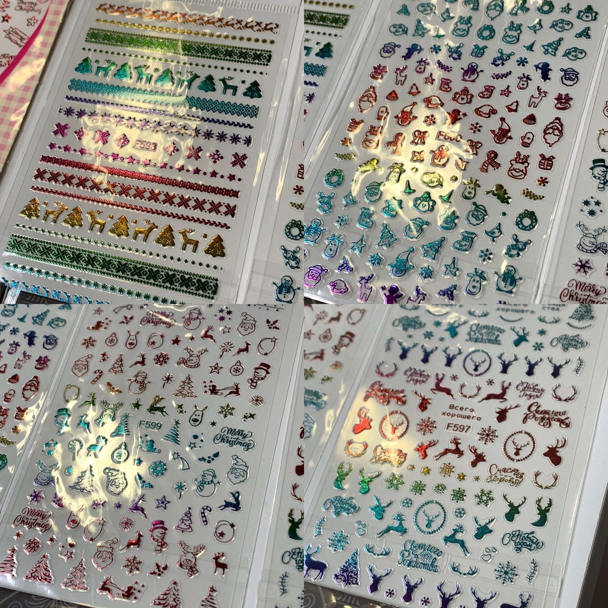 Bundle of 20pcs Christmas Nail Stickers for $30