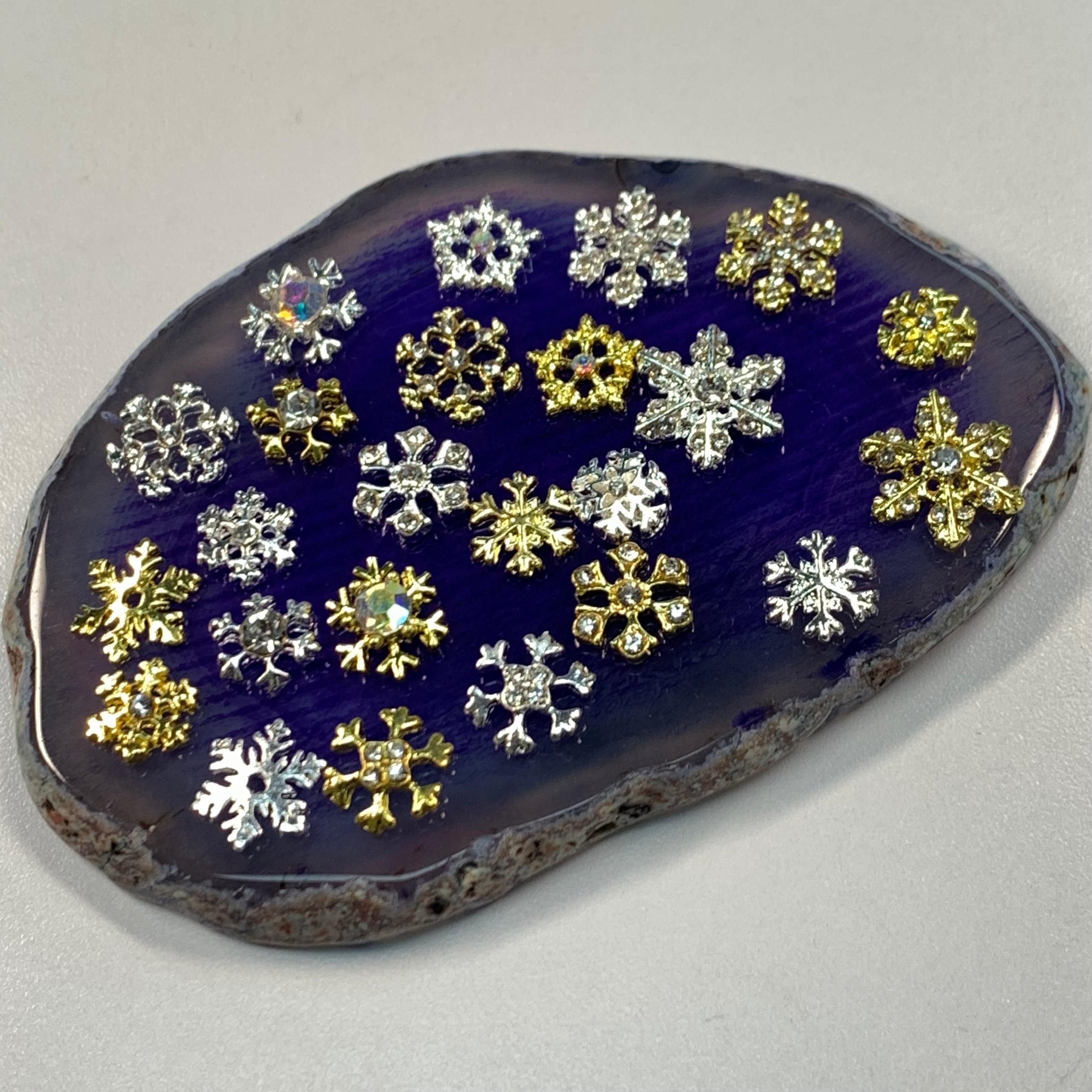 24pcs Snowflake Charms for Winter and Christmas nails art design
