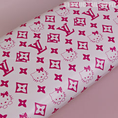 (A052- Pink LV/Kitty Pattern) Luxury Logo Brand Name Armrest for Nail technicians (Reposabrazos Para Manicura)
