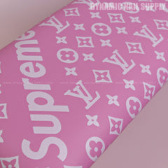(RA054 - White Spreme/LV Pattern - Pink Base) Handrest for Nail Table Manicure Services  (Reposabrazos Para Manicura)