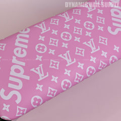 (RA054 - White Spreme/LV Pattern - Pink Base) Handrest for Nail Table Manicure Services  (Reposabrazos Para Manicura)