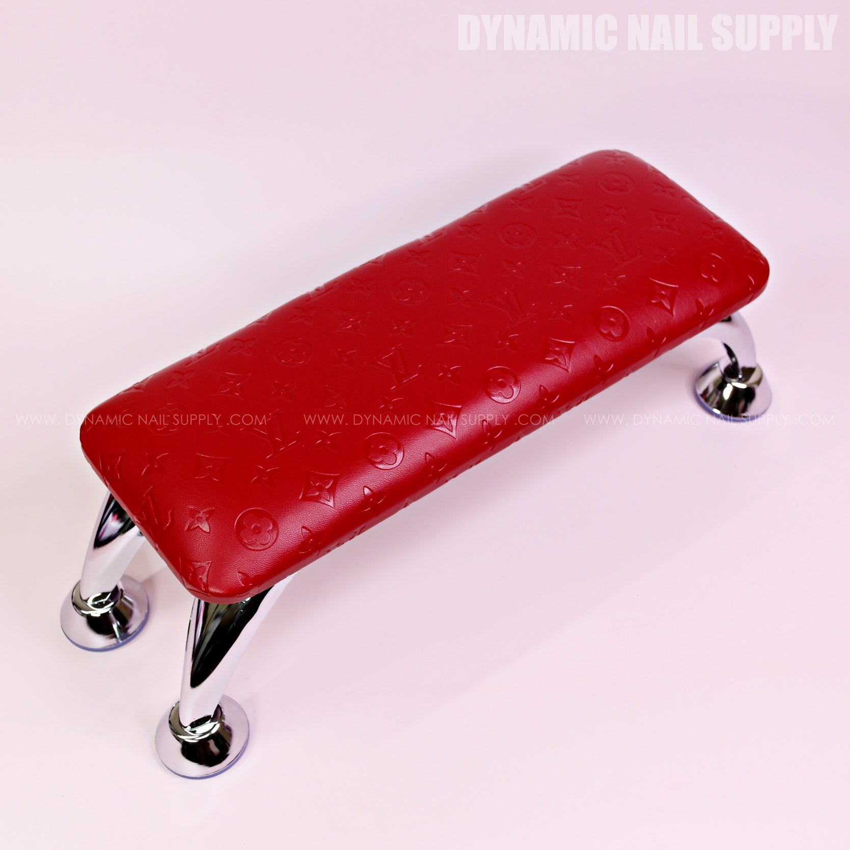 (HLA005 - Red LV Engraved) Handrest for Nails Studio Manicure and Pedicure Services  (Reposabrazos Para Manicura)