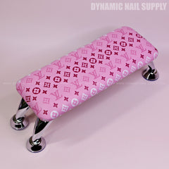 (RA021 - White/Pink LV Pattern - Pink Base) Armrest for Nails Studio Manicure Services  (Reposabrazos Para Manicura)