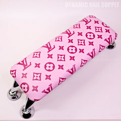 (HLA024 - Pink LV Pattern - Light Pink Base) Armrest for Nail Salon Pedicure Services  (Reposabrazos Para Manicura)
