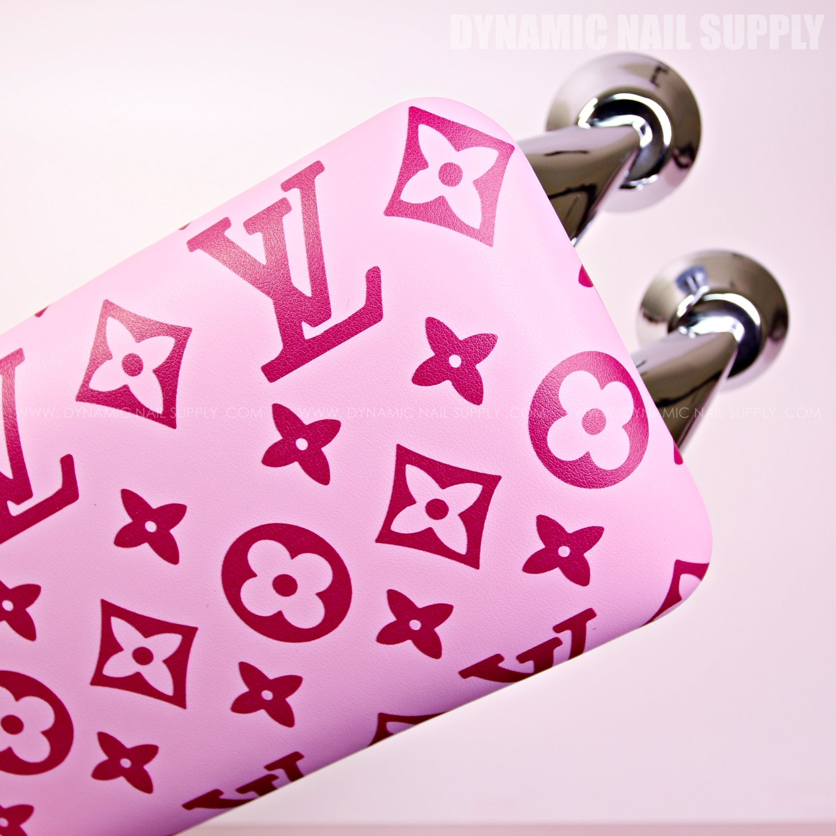 (HLA024 - Pink LV Pattern - Light Pink Base) Armrest for Nail Salon Pedicure Services  (Reposabrazos Para Manicura)