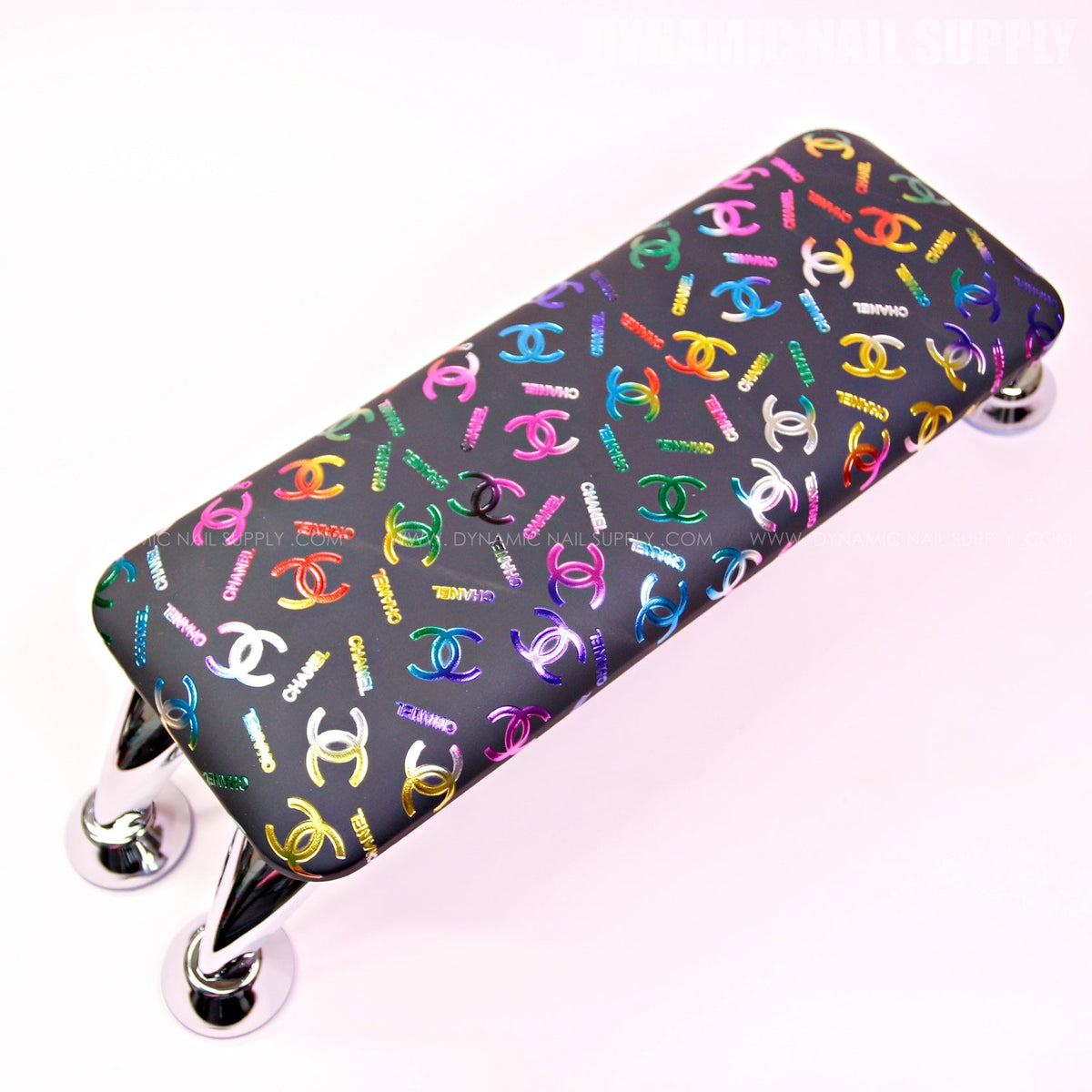 (RM008 - Multi-colors CC Pattern) Designer Brand Name Armrest for Hand and Foot Nail Care (Reposabrazos Para Manicura)